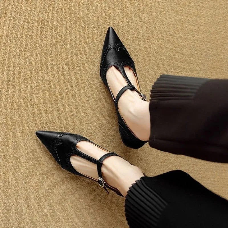 Women's black skull pattern stiletto high heel pumps with French vintage engraving style