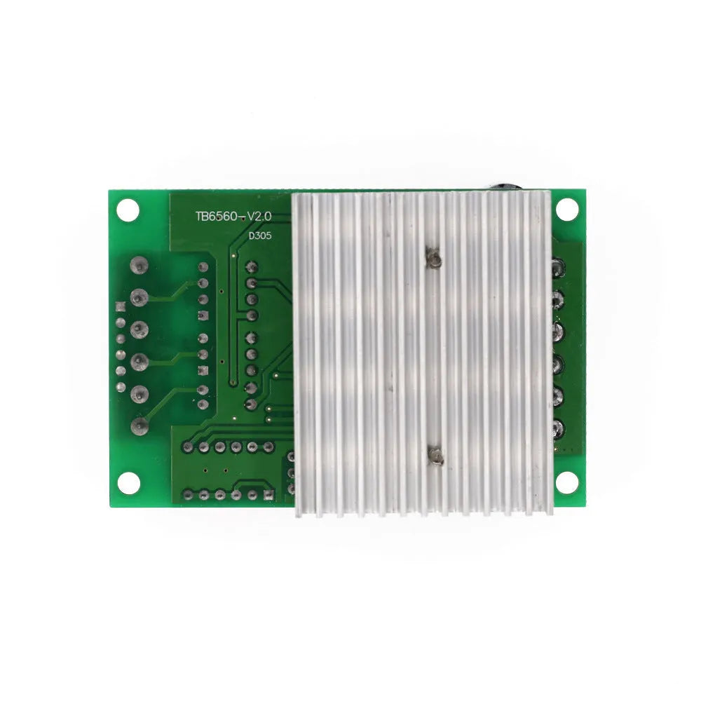 TB6560 stepper motor driver module on a blue PCB with aluminium heatsink