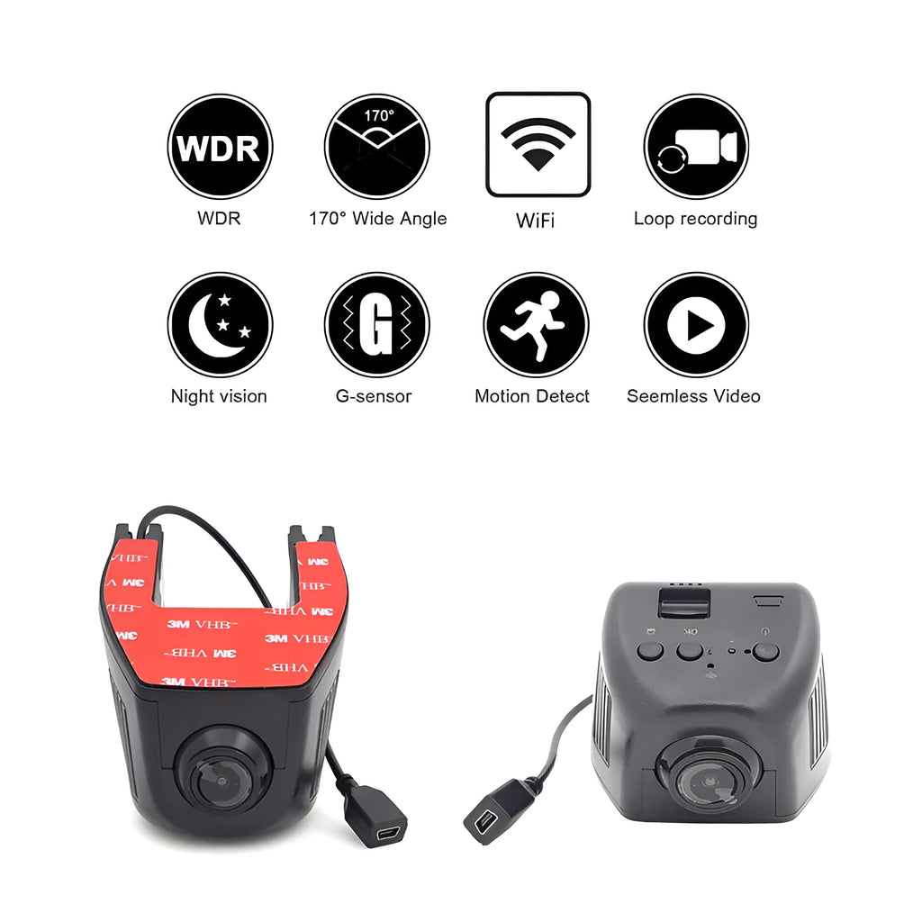 Hidden driving recorder with Sony sensor 1080P WiFi parking monitor black