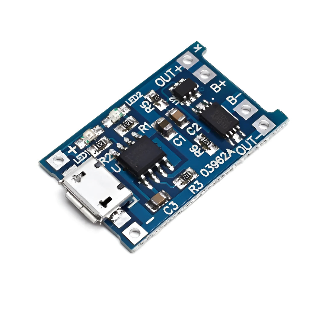 Blue lithium battery charging and protection board, 2.6 x 1.7 cm, 5V input