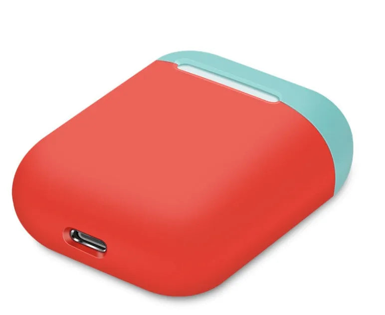 Split-design silicone protective cover for Apple AirPods charging case in a selected solid colour.