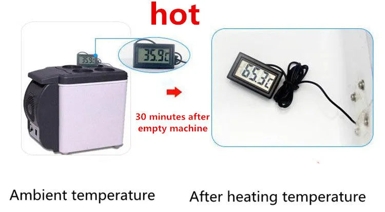 6L mini fridge cooler and warmer with 12V and 220V dual use, metal and ABS plastic body, black blue