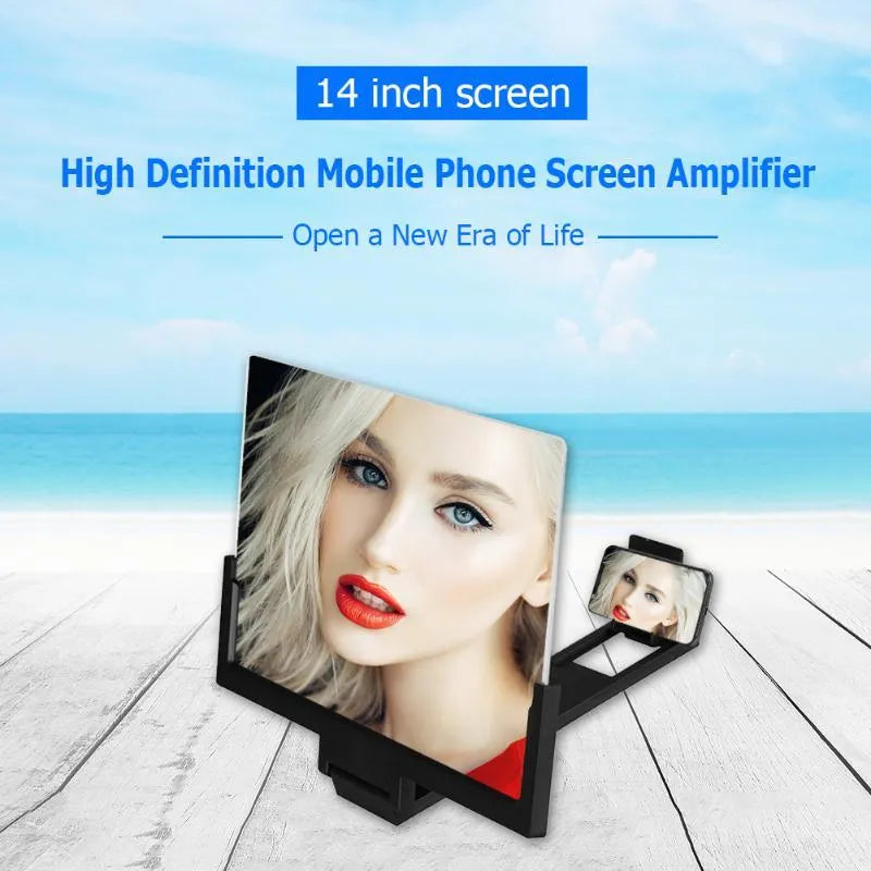 Mobile phone stand with magnification lens on 295x170mm platform