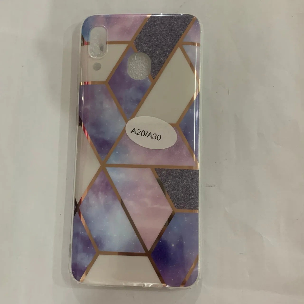 Electroplated marble design phone case for Huawei and Samsung smartphones in various colours.