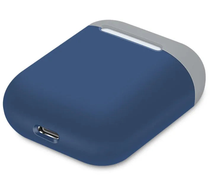 Split-design silicone protective cover for Apple AirPods charging case in a selected solid colour.