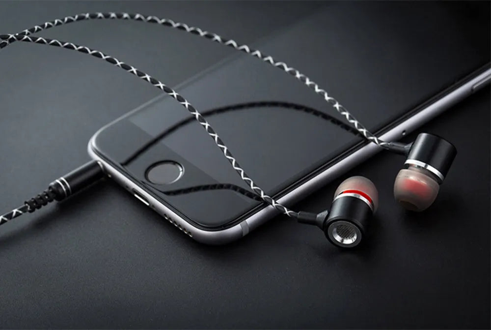 Fanbiya S1 metal ear hook in-ear earphones with microphone and 1.2m cable