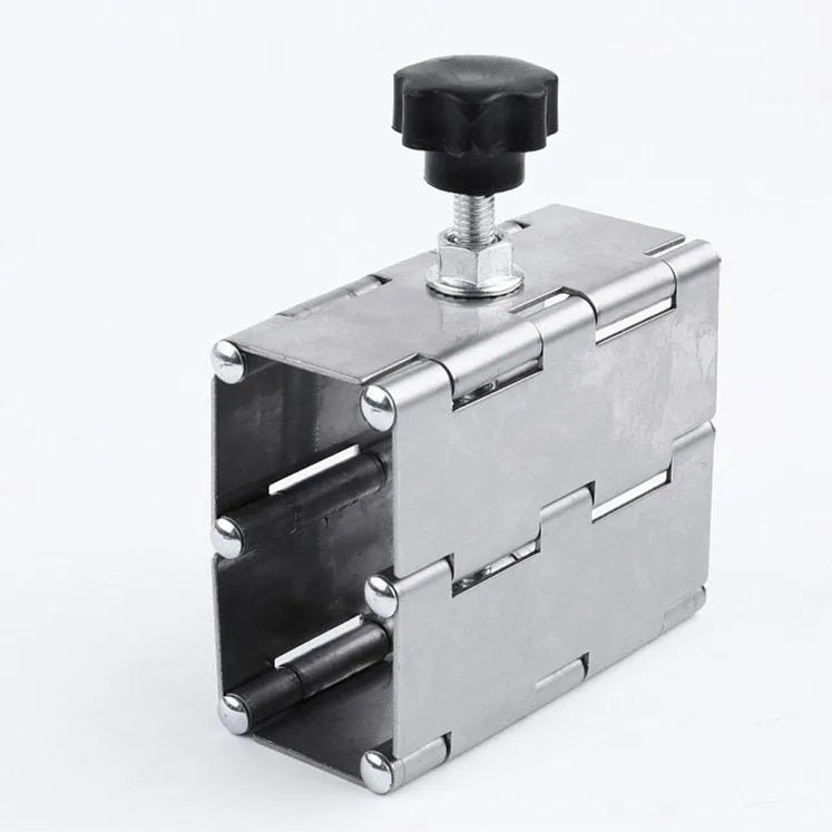All-metal hinge type tile top height device for paving tile leveling