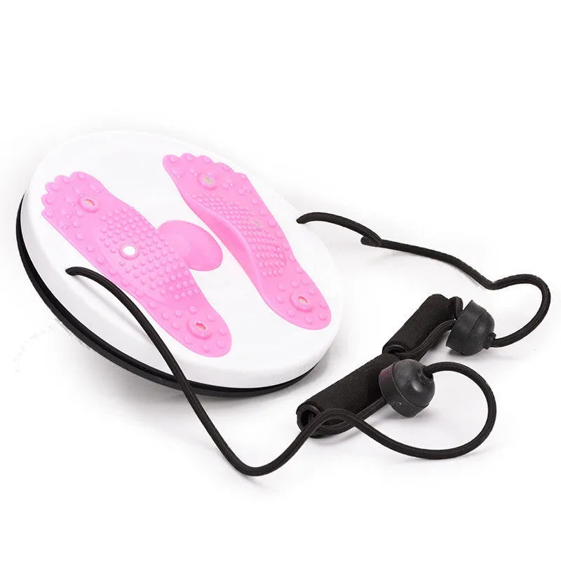 27.5cm waist twisting machine with pull rope in purple, green, rose, or pink for home office outdoor fitness