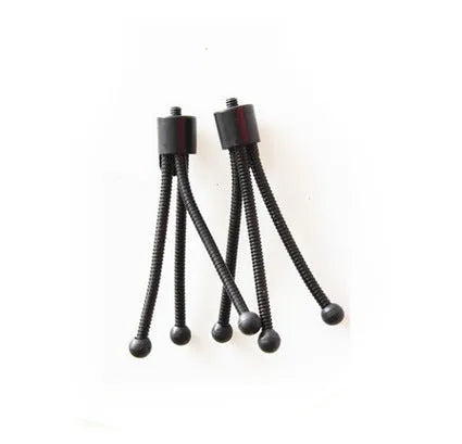 Small black iron frame mini tripod with ball head, shown extended next to a smartphone for scale.