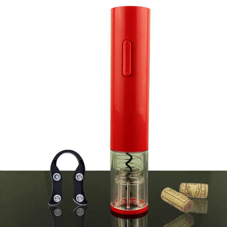 Automatic electric wine bottle opener with foil cutter in black, red, or white colours