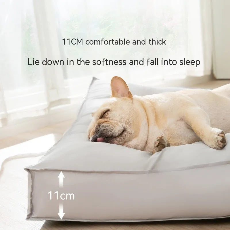 Waterproof dog bed mat with non-slip base, removable washable cover and PP cotton filling
