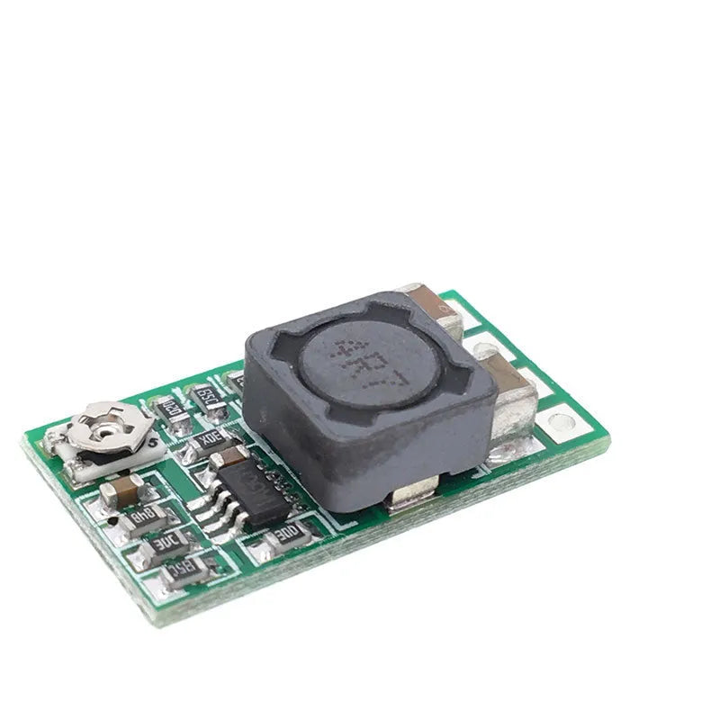 Green PCB DC-DC step down converter module converting 12-24V to 5V 3A output