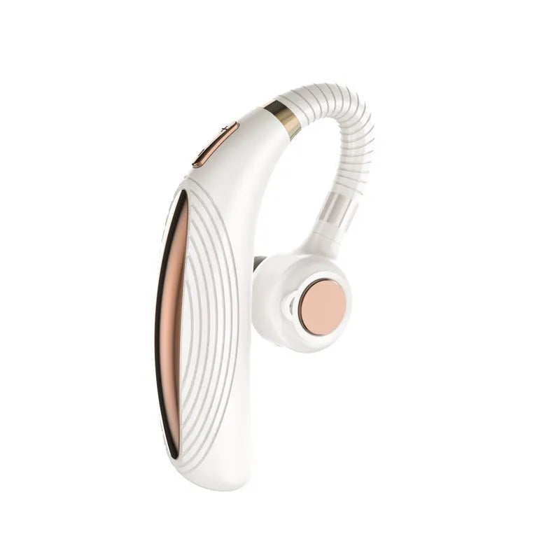 Wireless hanging ear Bluetooth headset in black with 24-hour talk time and 300mAh battery