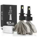 Set of two car LED headlight bulbs in 6000K white light with H1/H3/H7 base for 60W 6400-8000lm replacement