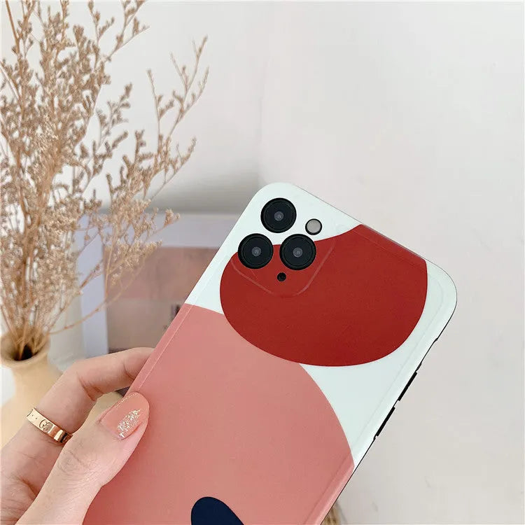 Graffiti silica gel mobile phone case for iPhone 11 Pro Max with Japanese and Korean style print and frame colour matching