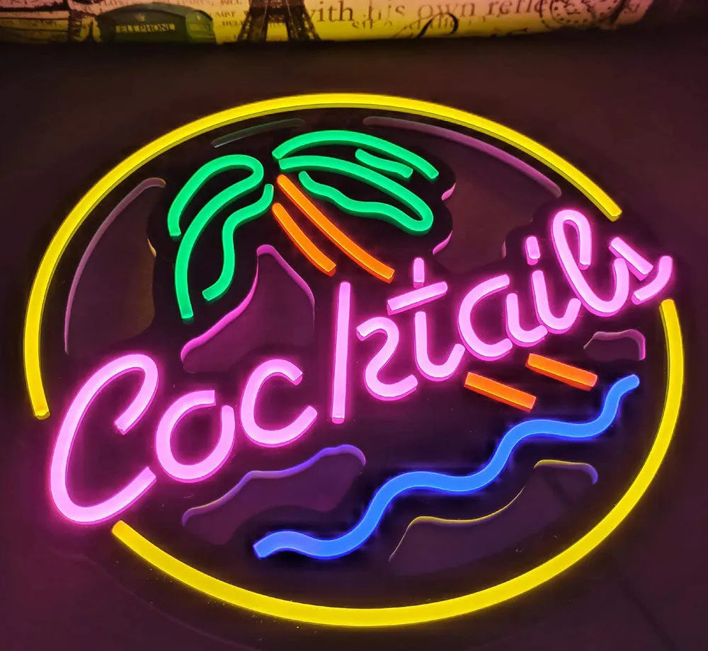 LED coffee neon billboard advertising light with PVC shell for commercial interior decoration