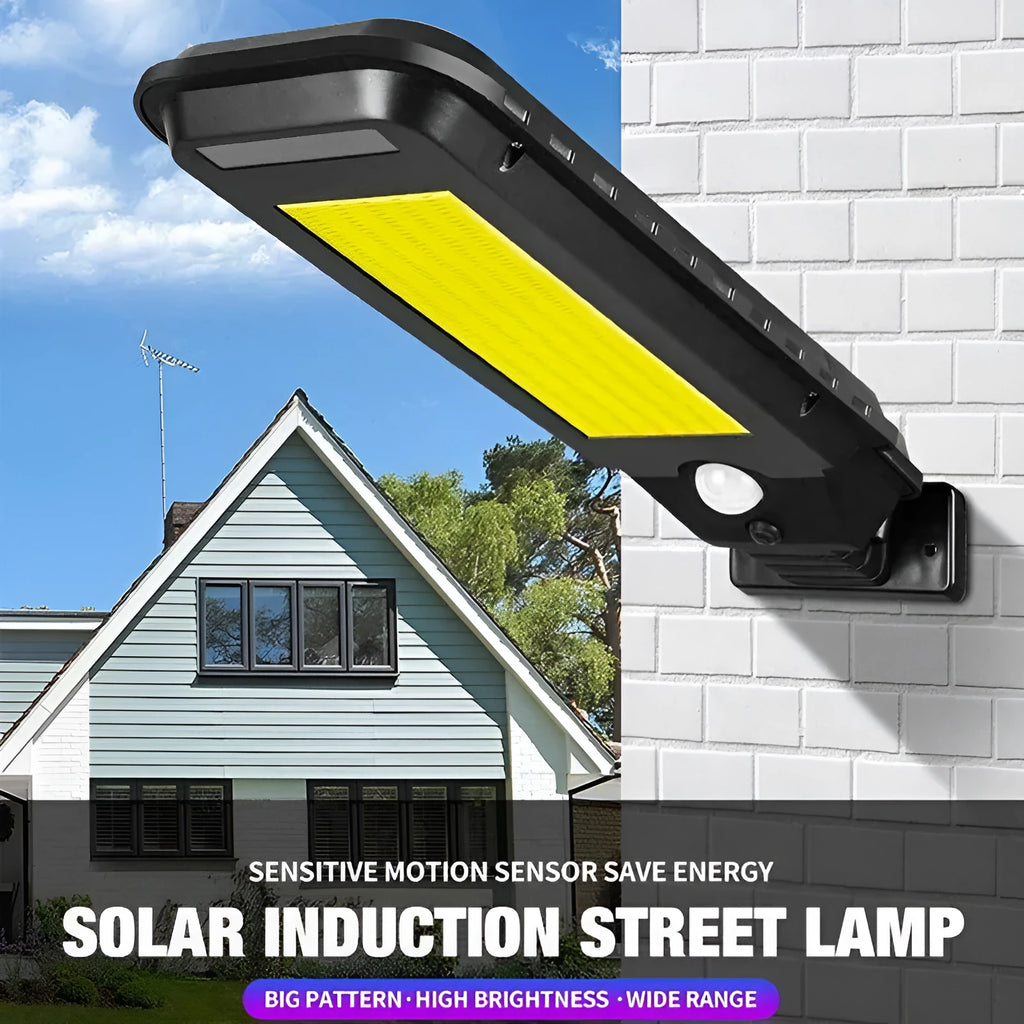Solar human body induction wall lamp with 20 LED patches and ABS plastic housing on a white wall