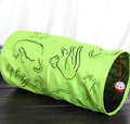 Foldable printed paper cat toy tunnel, 25 cm diameter and 51 cm length, loose paper pet play tunnel