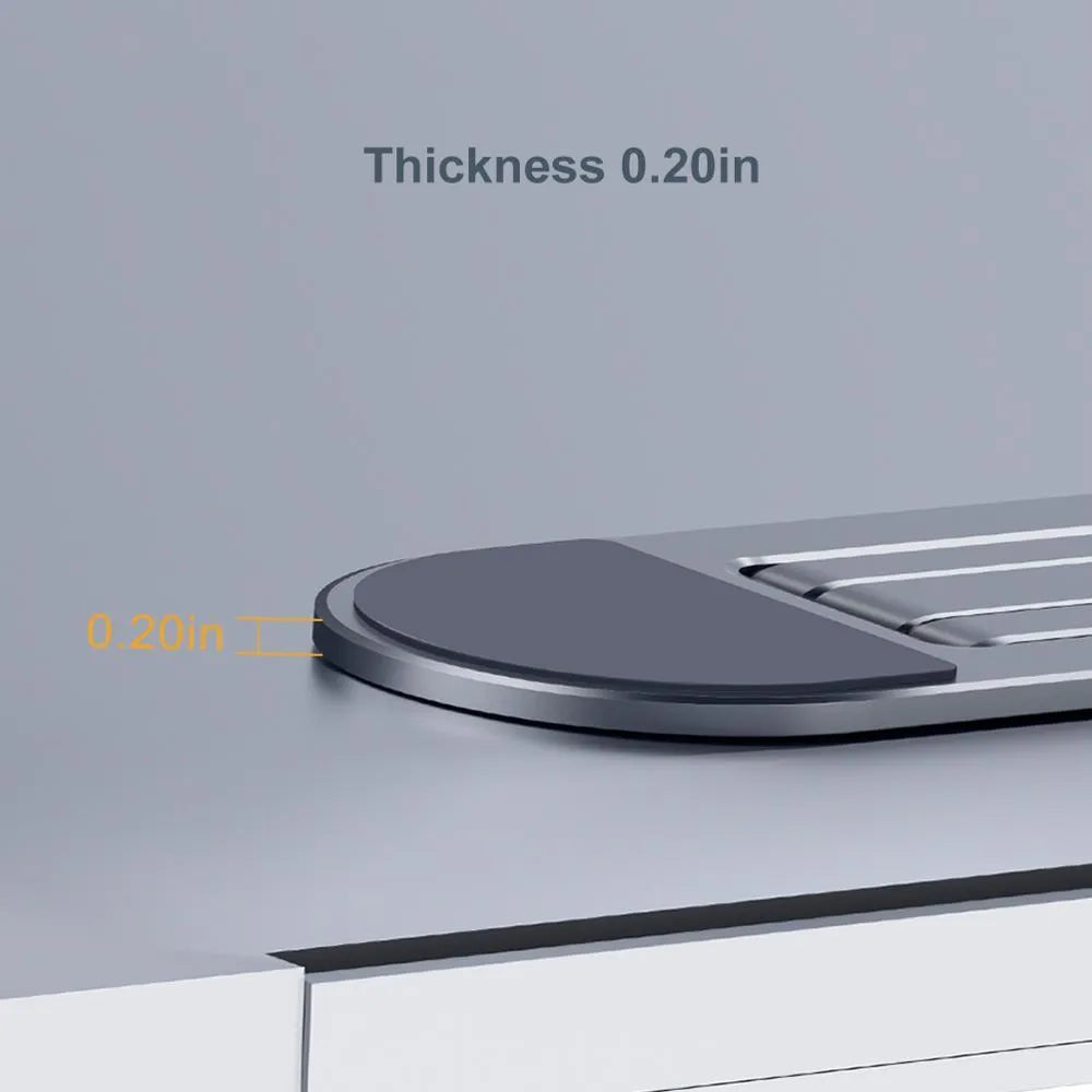 Aluminium alloy notebook stand laptop riser bracket 216x26mm silver colour with silicone pads on desk