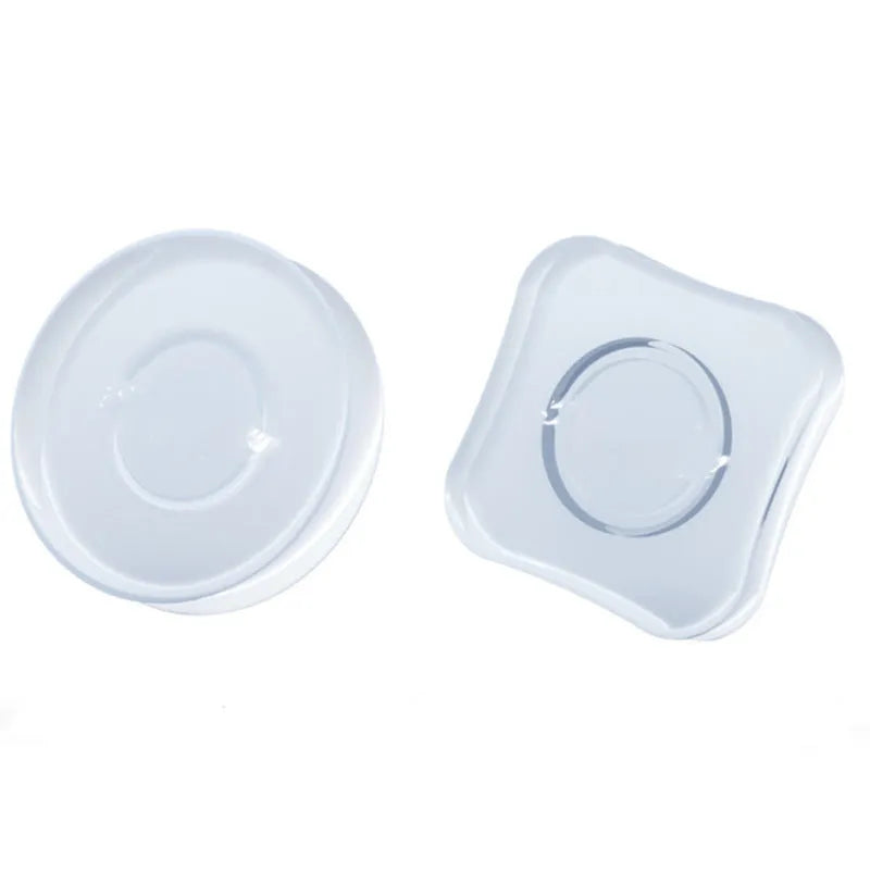 Transparent silicone nano gel adhesive pads in circular and square shapes for phone holders and organisation