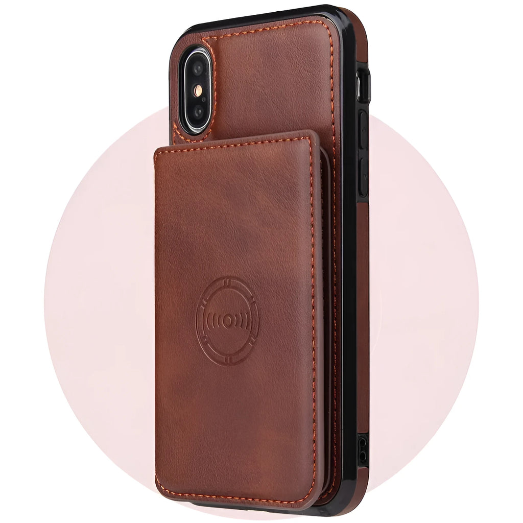 Imitation leather card wallet phone case for iPhone 11 in a choice of colours.