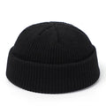 Knitted wool hat in black, claret red, grey, pink, red, white and yellow