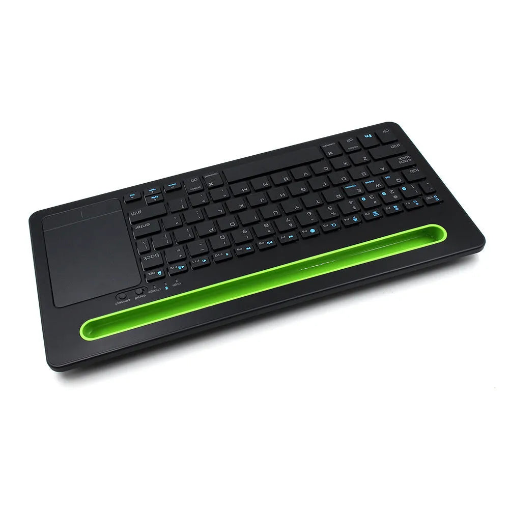 Universal Bluetooth touch keyboard for tablet and phone with 78 black keys and touchpad