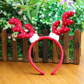 Christmas head buckle in plastic and flannel, five styles including Christmas hat, top hat, giraffe, old deer and antlers