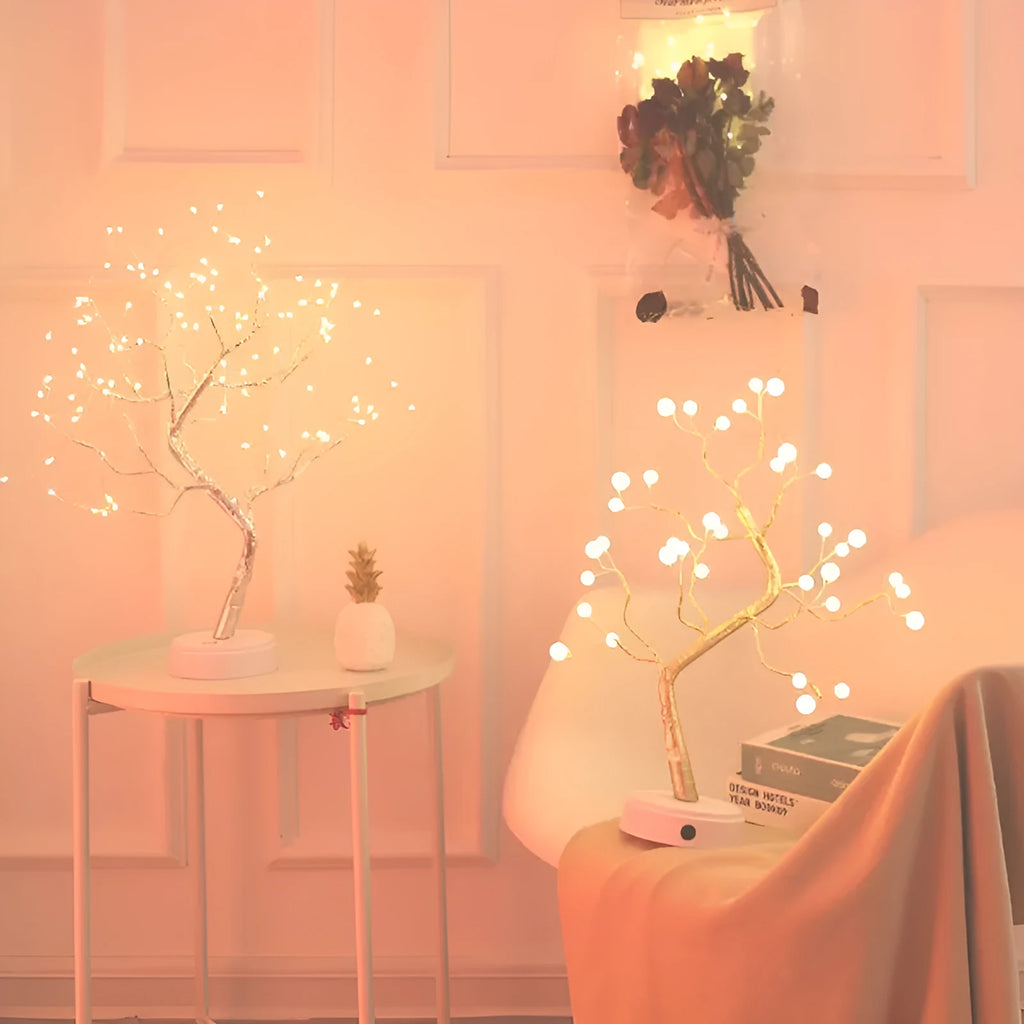 50cm tall touch-controlled LED Christmas tree light with 108 multi-colour lights on plastic and copper wire branches