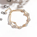 Double layer crystal bracelet with moonlight copper tube design and electroplated finish