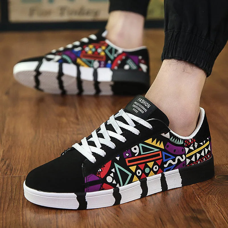 Canvas shoes with suede stitching upper, rubber sole, front tie lace-up, plain pattern, car suture design, black colour