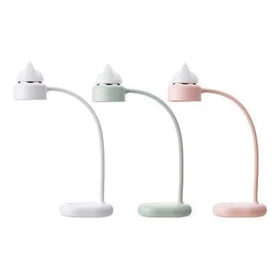 White USB-powered LED desk lamp with clip mount and touch controls