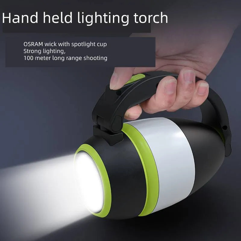 Black green 3-in-1 multifunctional LED lamp with foldable design and USB charging port