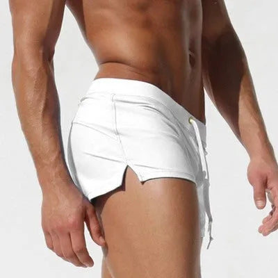 Men's cotton sports boxer shorts in six colours with elastic waistband, available in sizes S to XXL