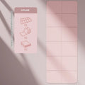 Blue foldable TPE gymnastic mat, unfolded flat on a floor, showing its six-panel design.