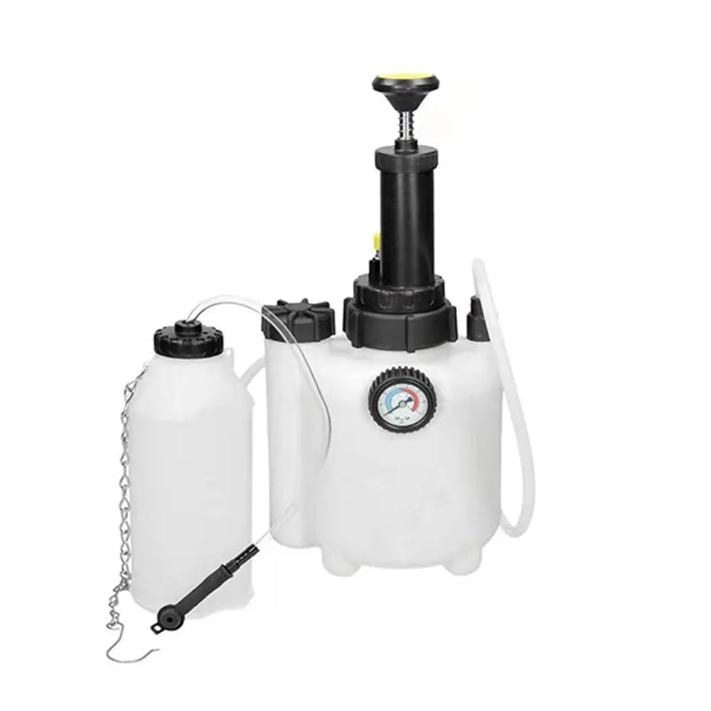 White 3-litre brake fluid reservoir tool with hose, dimensions 41cm long, for vehicle maintenance