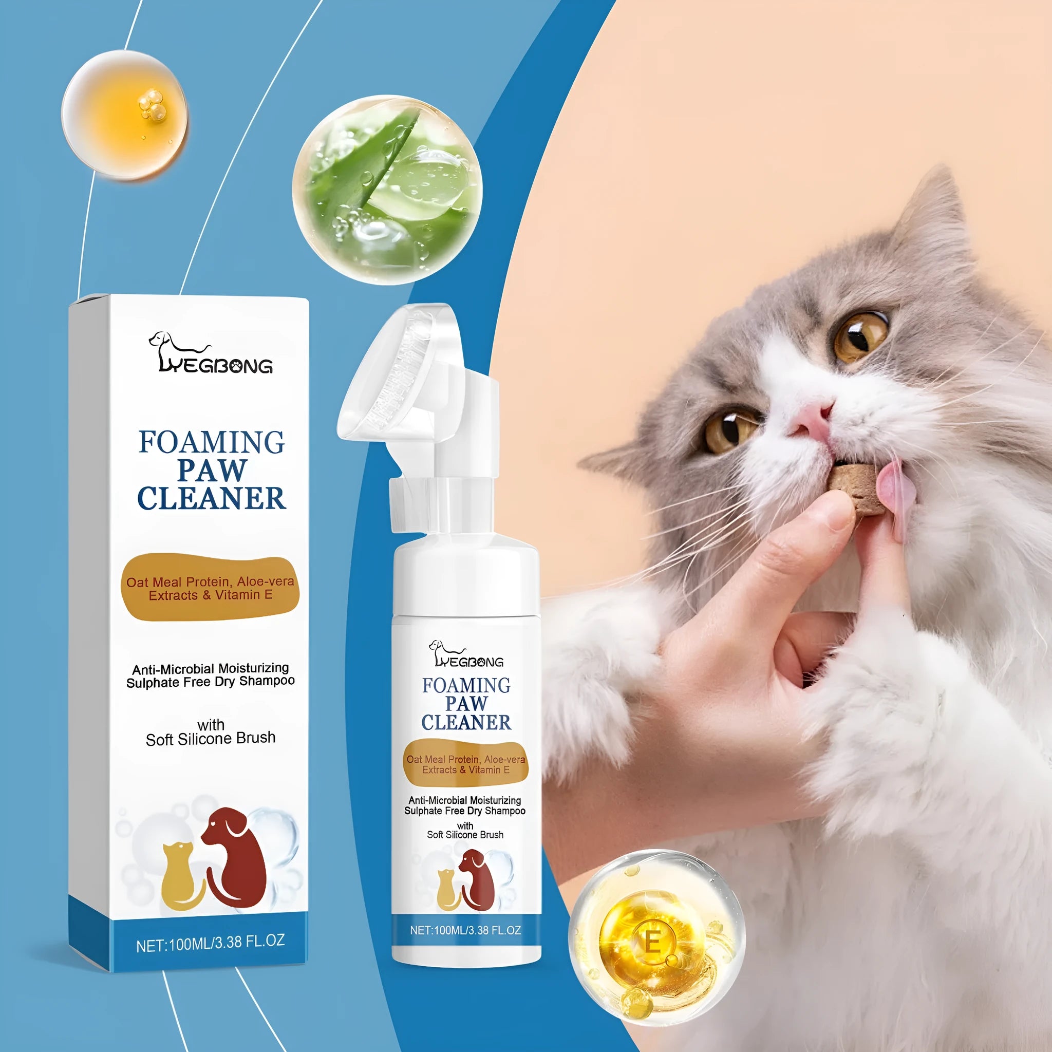 Pet Paw Cleaner Deep Care Foam for dogs, 100ml bottle