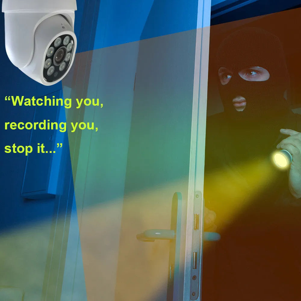 White 1080P wireless WIFI PTZ security camera with ABS housing for indoor surveillance