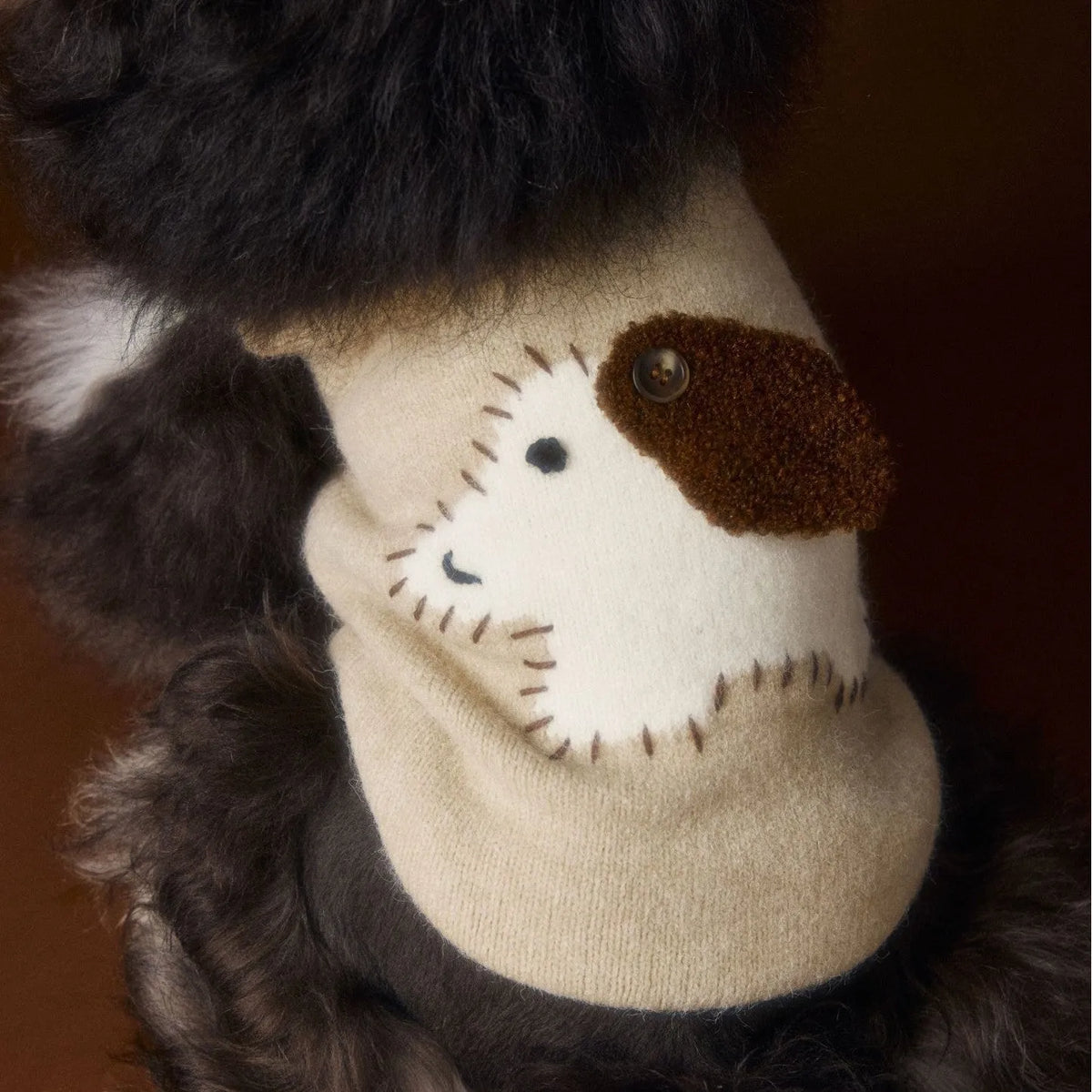 Sleeveless wool pet sweater vest for small dogs in red or beige, sizes XS to XXL