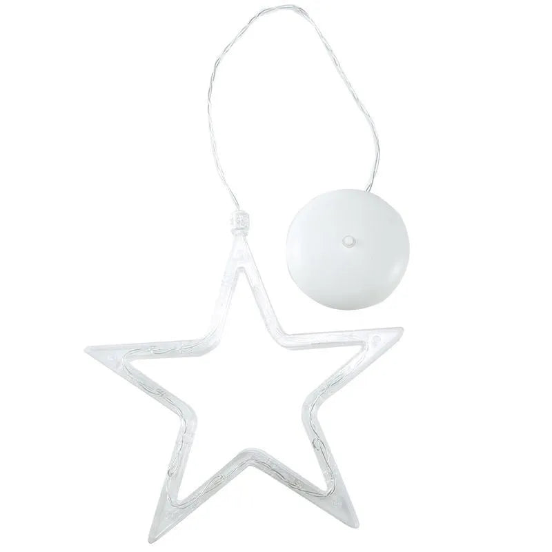 Christmas LED decorative light with suction cup showing Santa Claus, elk and snowman designs on window