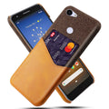 Solid colour leather mobile phone case for Google Pixel models on a table.