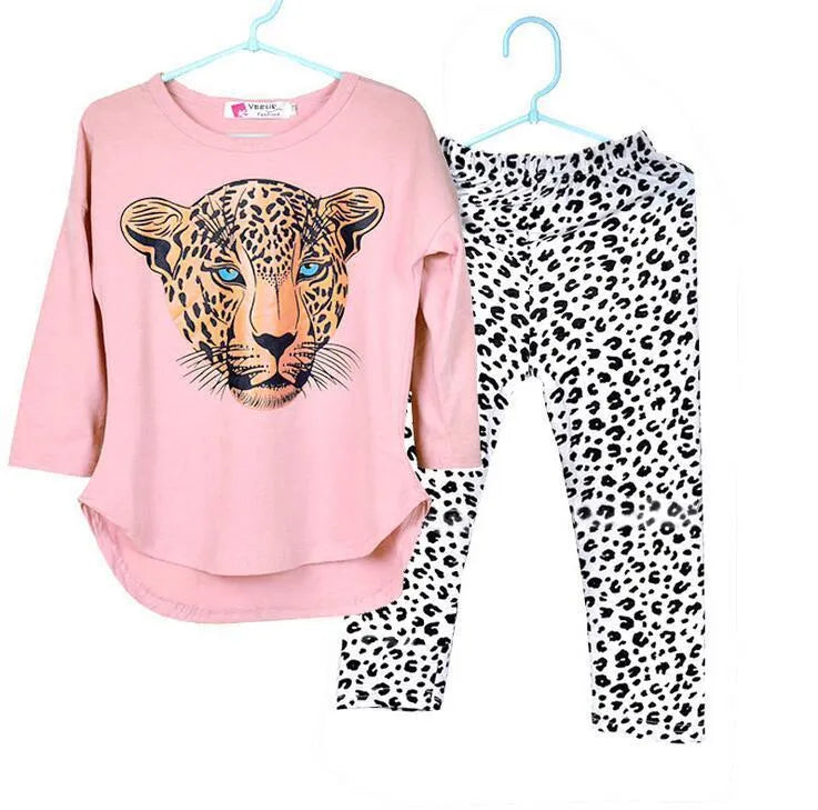 Casual short-sleeve pants suit set for a child in summer, shown in one of four available colours.