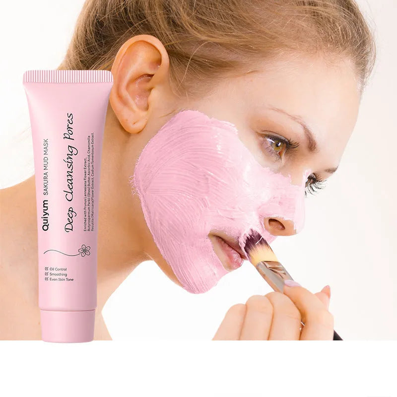 30g cherry blossom mud mask sachet for facial cleansing, hydration and moisturisation