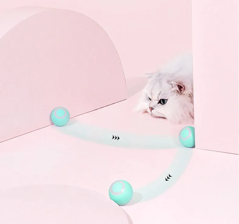 Cat Gravity 43mm intelligent rolling ball toy in plastic with bionic motion and obstacle avoidance