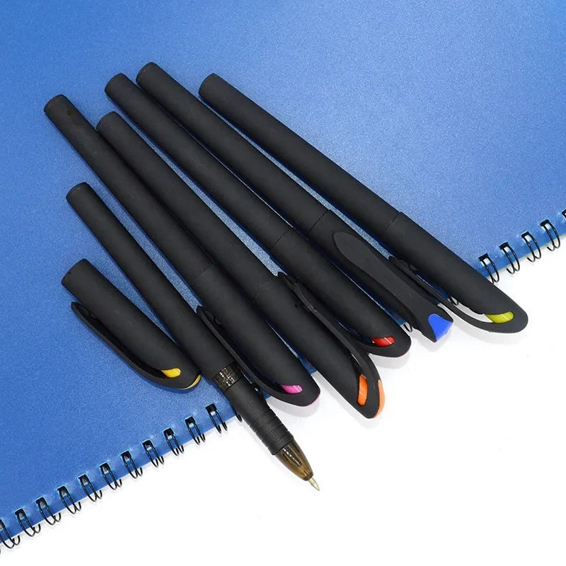 Plastic gel pen with black ink refill measuring 14cm length in random colour barrel selection