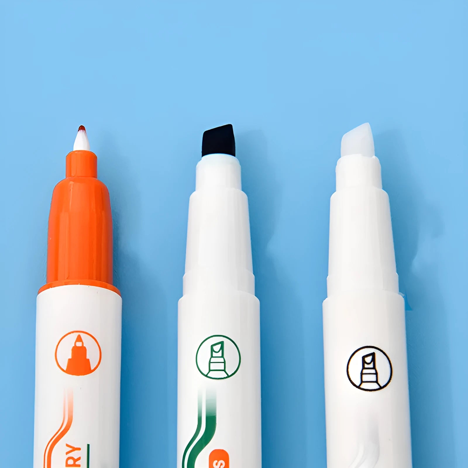 Green erasable highlighter pen and eraser set in card packaging