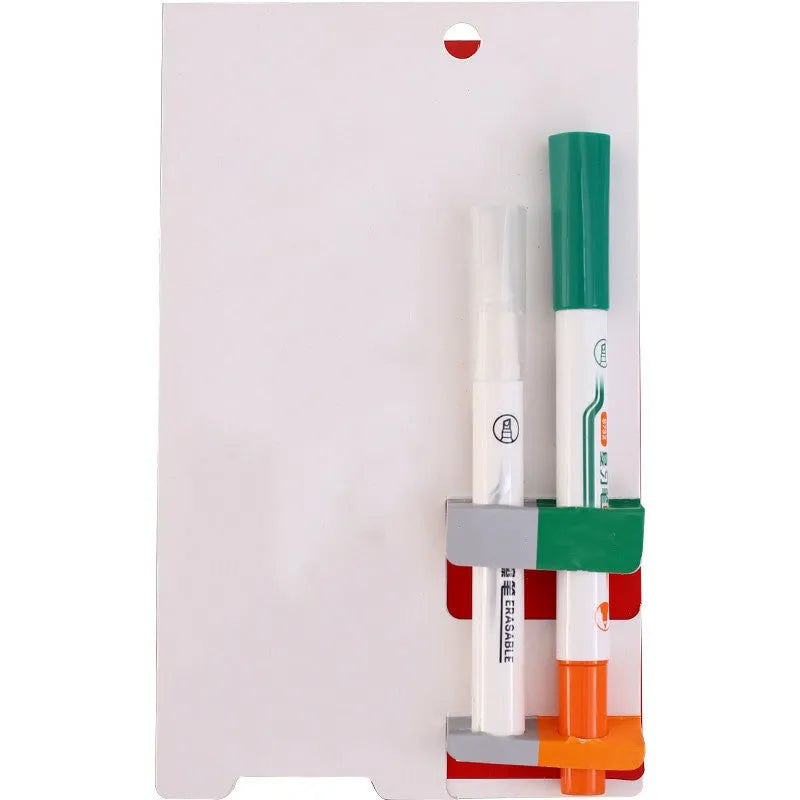 Green erasable highlighter pen and eraser set in card packaging