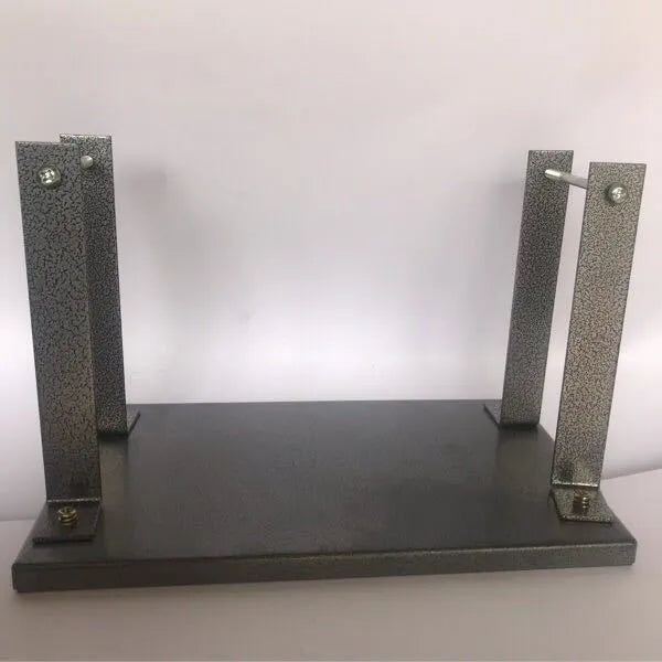 Black iron flip chip mounting bracket for a small electric planer, showing its 285mm length.