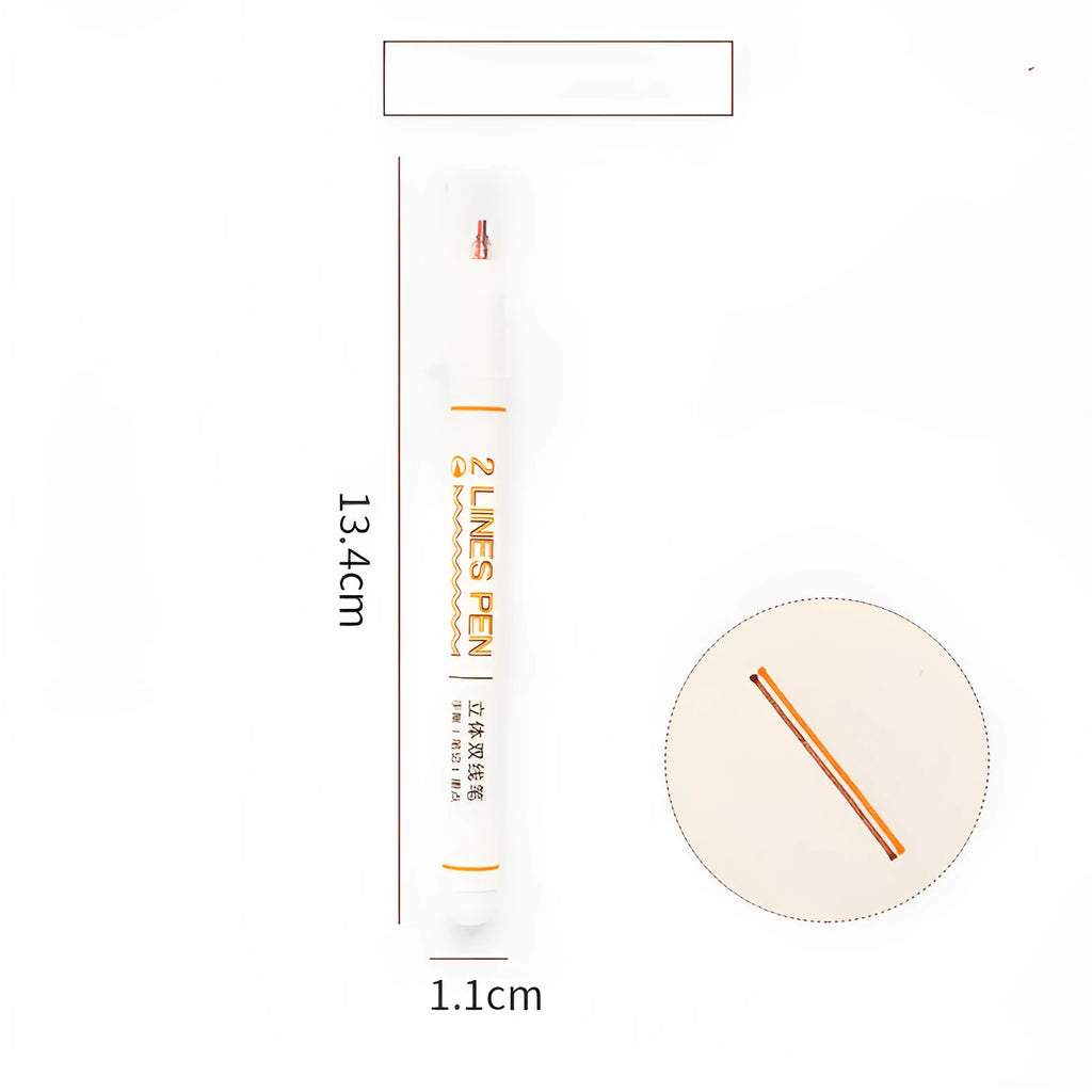Two-colour hand account pen with 0.5mm tip and 13.4cm plastic body for student highlighting