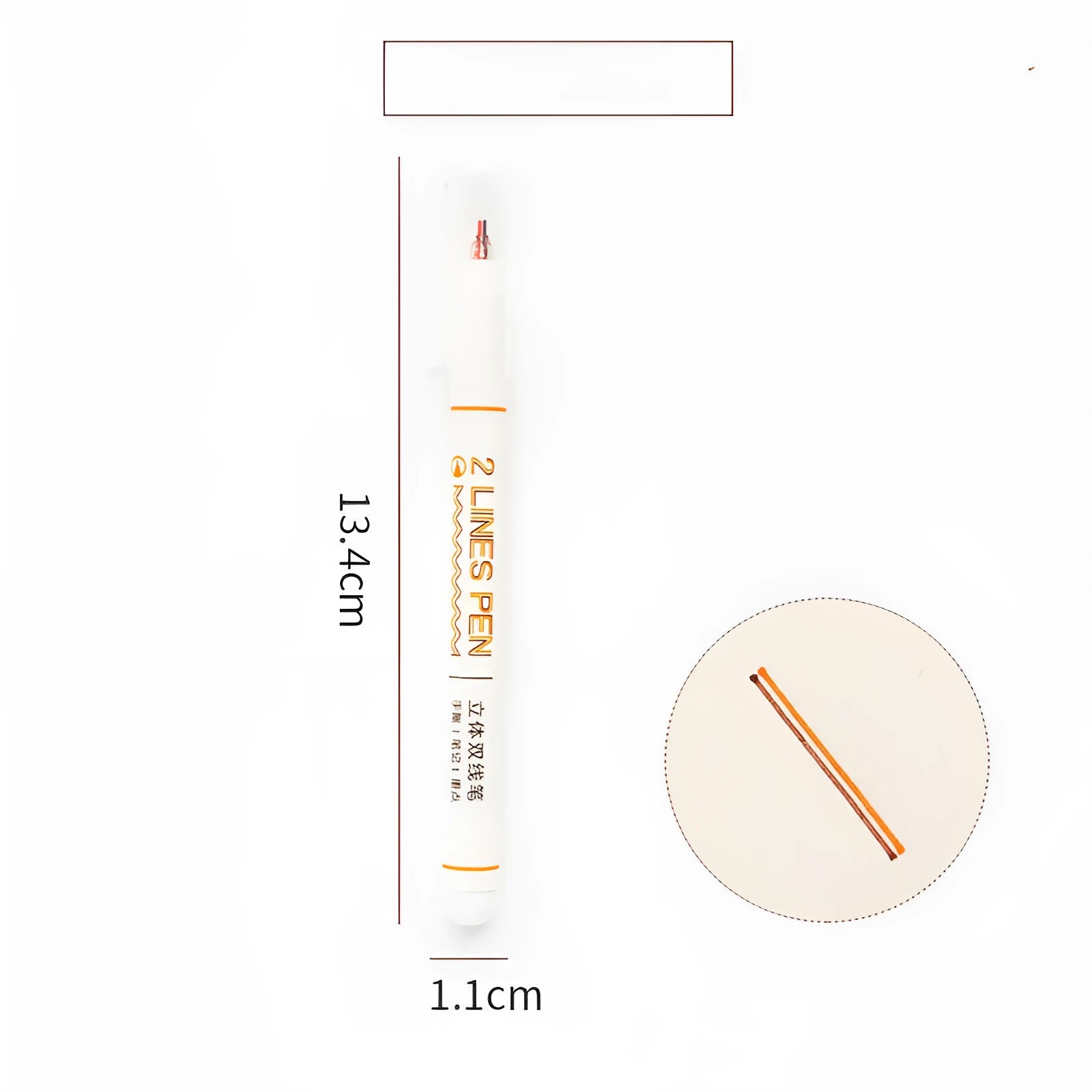 Two-colour hand account pen with 0.5mm tip and 13.4cm plastic body for student highlighting